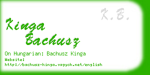 kinga bachusz business card